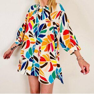 Tabitha Brown x Target Botanical Print Cover Up Shirtdress Large Multicolor